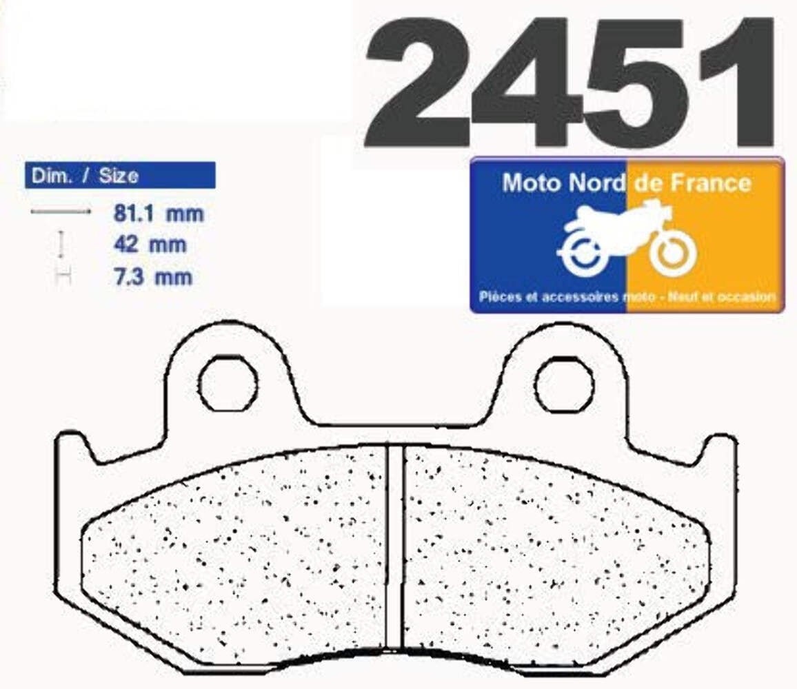 Plaquettes de frein Carbone Lorraine type 2451 A3+ pour un freinage puissant