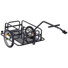Aosom Bike Cargo Trailer,Bicycle Trailer,Heavy-Duty Bike Wagon Cart,Foldabl