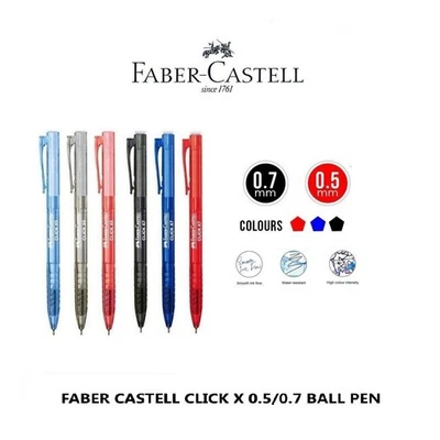 10 Pcs Faber Castell Click X5 & X7 Ball Pen (0.5mm & 0.7mm) - Image 1 of 3