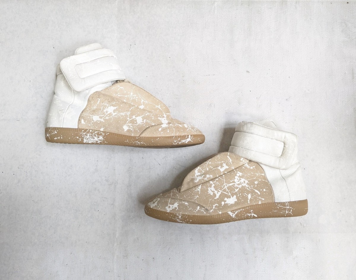 Maison Margiela Future Men 8 41 High Top Sneakers Paint Splatter