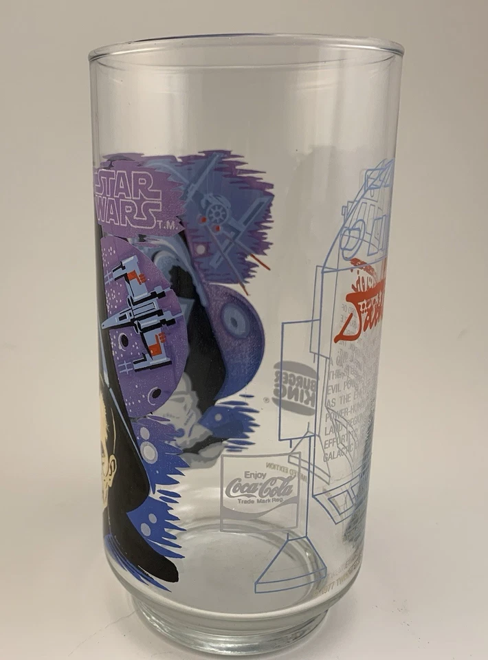 Vintage 1977 Burger King Coca-Cola Complete Set of 4 Star Wars Glasses - Image 4 of 4