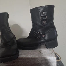 Harley Davidson Black Leather Riding Boots Women’s Size 6.5  