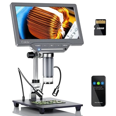 Elikliv's Digital Microscope EDM201 SE IPS screen 10X-1200X Zoom 12MP 26cm