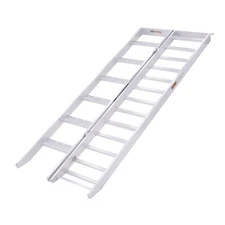 Black Widow Aluminum Bi-Fold Motorcycle Ramp with Steps