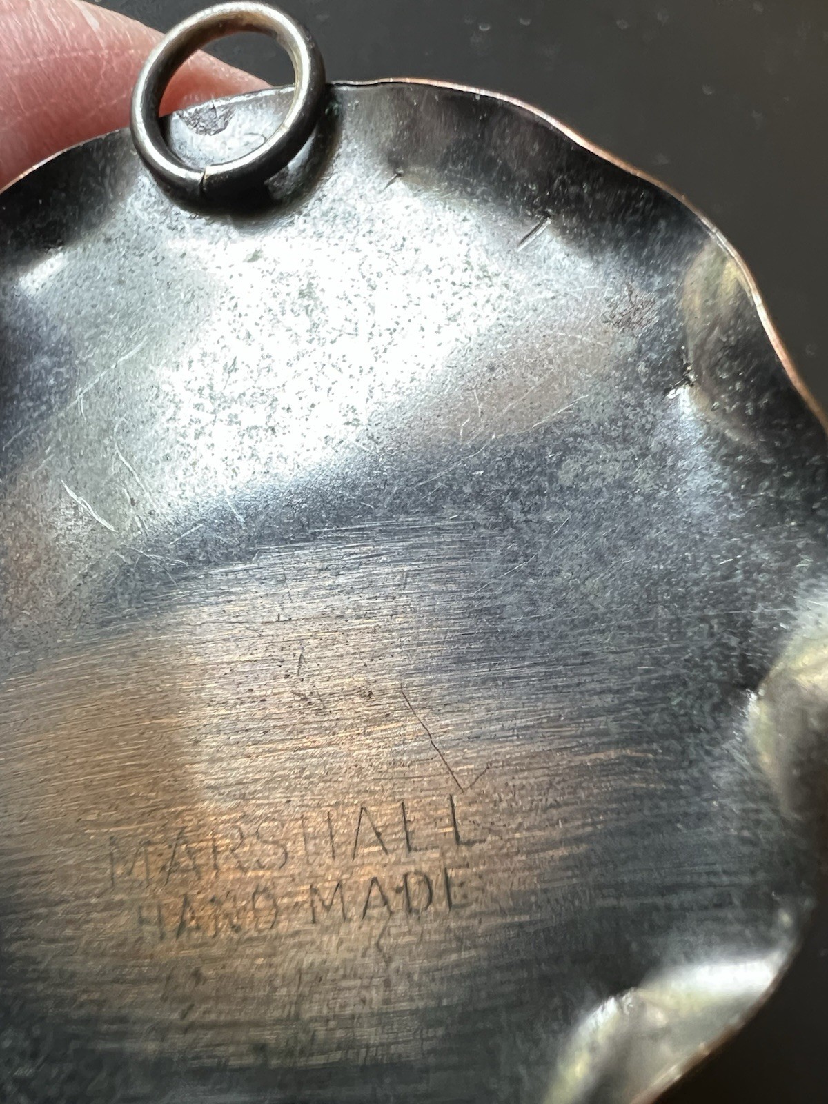 Solid Copper Signed Marshall Hand Made Pendant Vi… - image 4