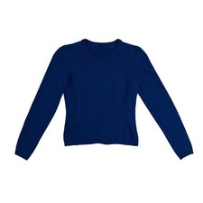 Loro Piana navy Blue 100 Cotton Crewneck Sweater Made in Italy 40 Womens