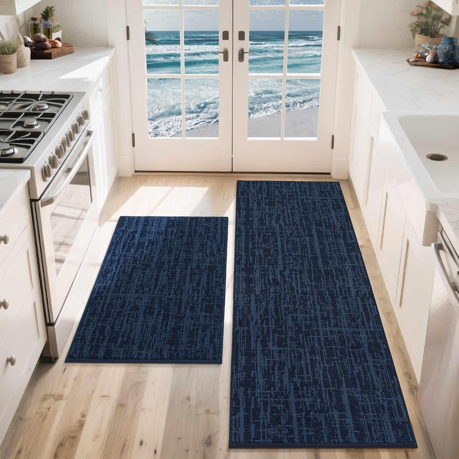 Non-Slip Washable Kitchen Rugs 24x36 and 24x60 Absorbent Soft Mats for Floors