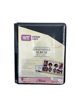 Westrim Crafts 8.5" x 11" Strap Hinge Photo Album Cloth Navy Blue Expandable New