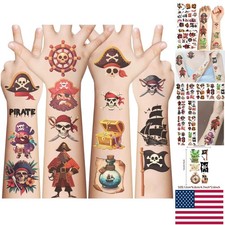 Adorable 96PCS Pirate Tattoo Stickers - Safe and Easy for Parties  Events