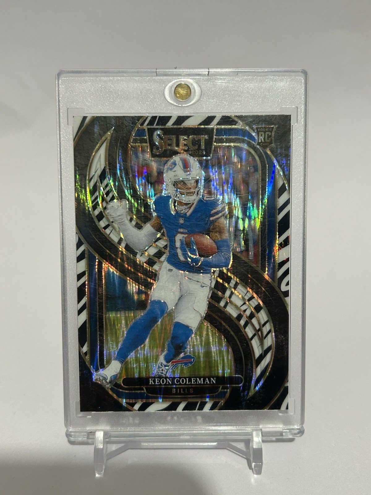 2024 Panini Select - Premier Level Keon Coleman #153 Zebra Prizm (RC)