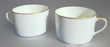 Bernardaud Limoges Set Of 2 Espresso Cafe Cups White Gold Rim 2 Pcs 