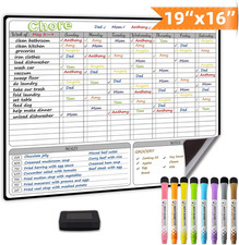 Magnetic Dry Erase Chore Chart for Adults:Large Whiteboard16 X19-Chore Chart,Cal