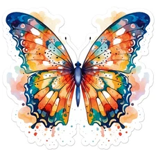 Watercolor Butterfly - Vinyl Decal Sticker - Car Window Laptop - ebn11994