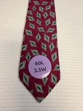 FERRELL REED Red Green Multicolor Geometric Silk Men's Tie