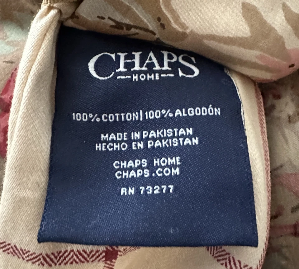 NUEVA Funda Nórdica Chaps by Ralph Lauren Talla King Beige Tostado Floral Algodón a Cuadros Foto 3 de 3