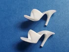 Vintage BARBIE Doll White Open Toe Shoes Heels 1960's Japan