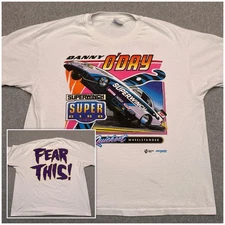 VTG Danny O'Day Wheelstander Racing T-Shirt Adult XL White FEAR THIS '34 Ford