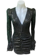 Black Sequence Long Sleeve Dress Size Small