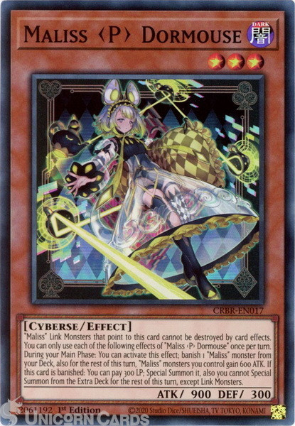 CRBR-EN017 Maliss  Dormouse : Super Rare 1st Edition YuGiOh Card