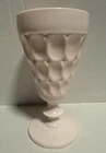 JEANETTE Shell PINK MILK GLASS Water Goblet, Thumbprint 1957, Great Condition