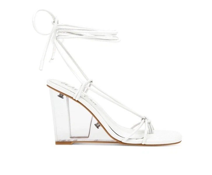 Wild Pair 女式 SANTEAGO 颜色白色楔形高跟鞋 9.5 M 码 — 第 2/4 张图片