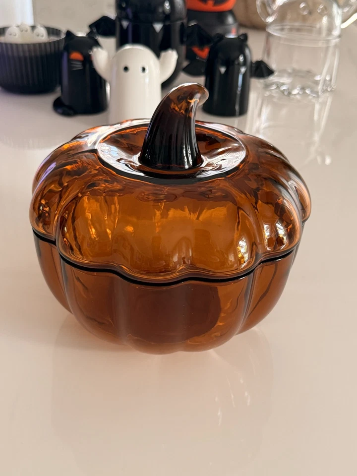IKEA HÖSTAGILLE Glas Schale mit Deckel Kürbis Neu in OVP Limitiert - Bild 1 von 4