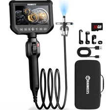 Two-Way Articulating Borescope Camera with Light, KAIWEETS 0.33in Industrial ...