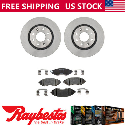 Front Brake Rotors + Ceramic Brake Pads & Hardware For 2004-2009 Suzuki Swift+