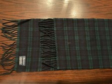Polo Ralph Lauren Blue And Green Plaid Lambswool Scarf Unisex