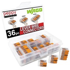 Lever Nuts Compact Splicing Wire Connector Assortment 36 Pcs