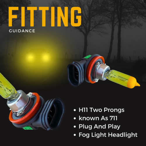 H11 Xenon Super Yellow 100w Bulbs Front Fog light Headlight Halogen 711 bulbs - Picture 15 of 41