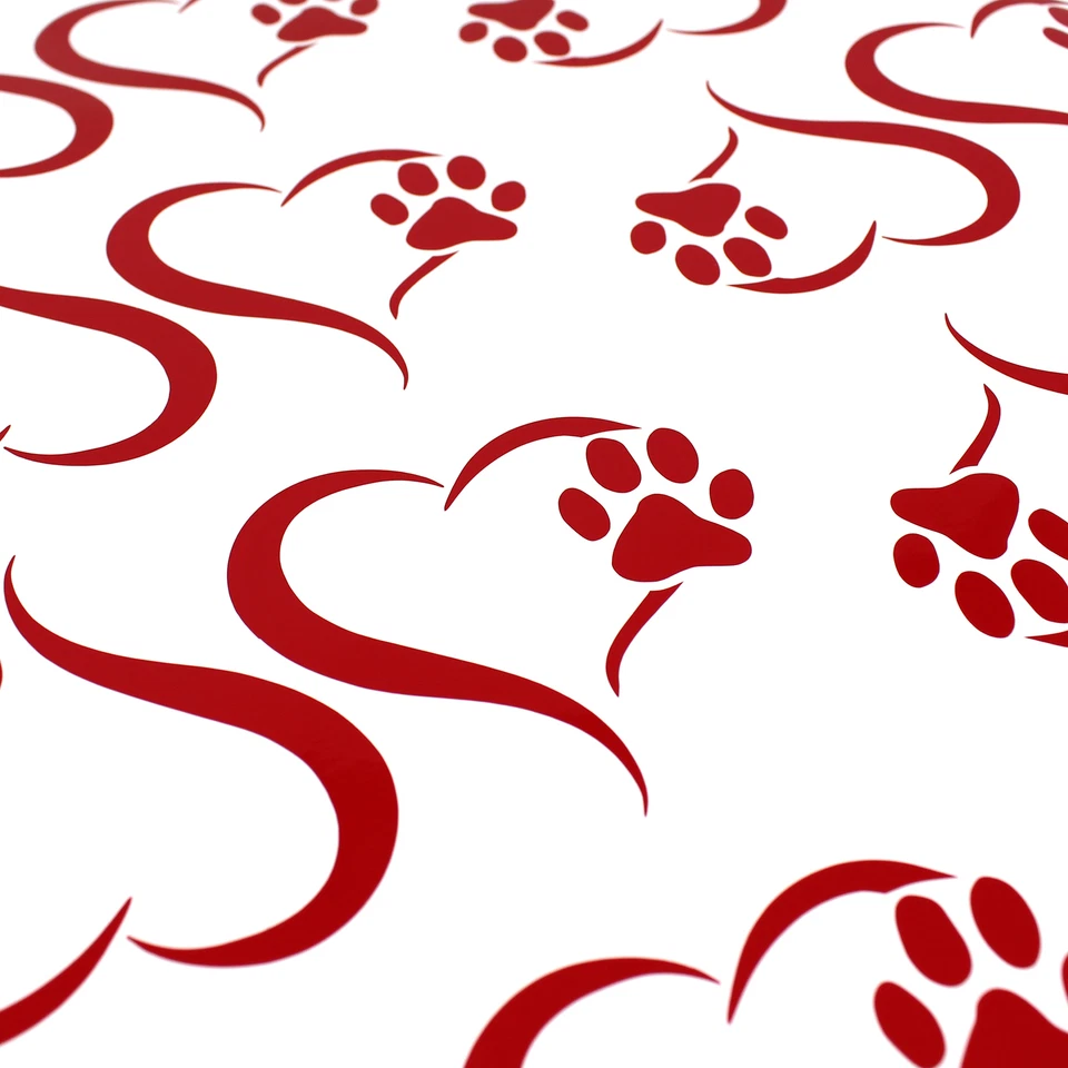 Herz mit Hundepfote Aufkleber 11x10cm Hund Folie Auto Sticker Dog Tatzen K017 - Bild 2 von 4