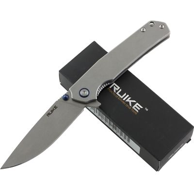 Ruike P801 Stainless Stonewash Framelock Folding Pocket Knife RKEP801SF