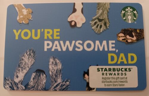 STARBUCKS CARD 2024 " YOU'RE PAWSOME, DAD " BRAND NEW  👨 GREAT PRICE " - Afbeelding 1 van 2