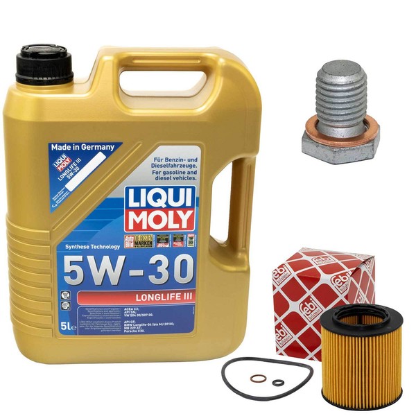 MotoröL Set 5W-30 5 Liter + ÖLfilter + ÖLablassschraube FüR BMW 1Er 2Er 3Er 4Er-image