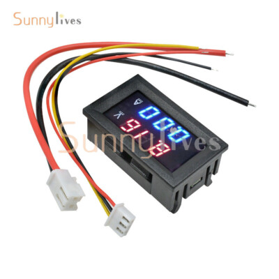 DC 100V 50A Voltmeter Ammeter Blue&Red LED Dual Digital Volt Amp Meter Gauge.