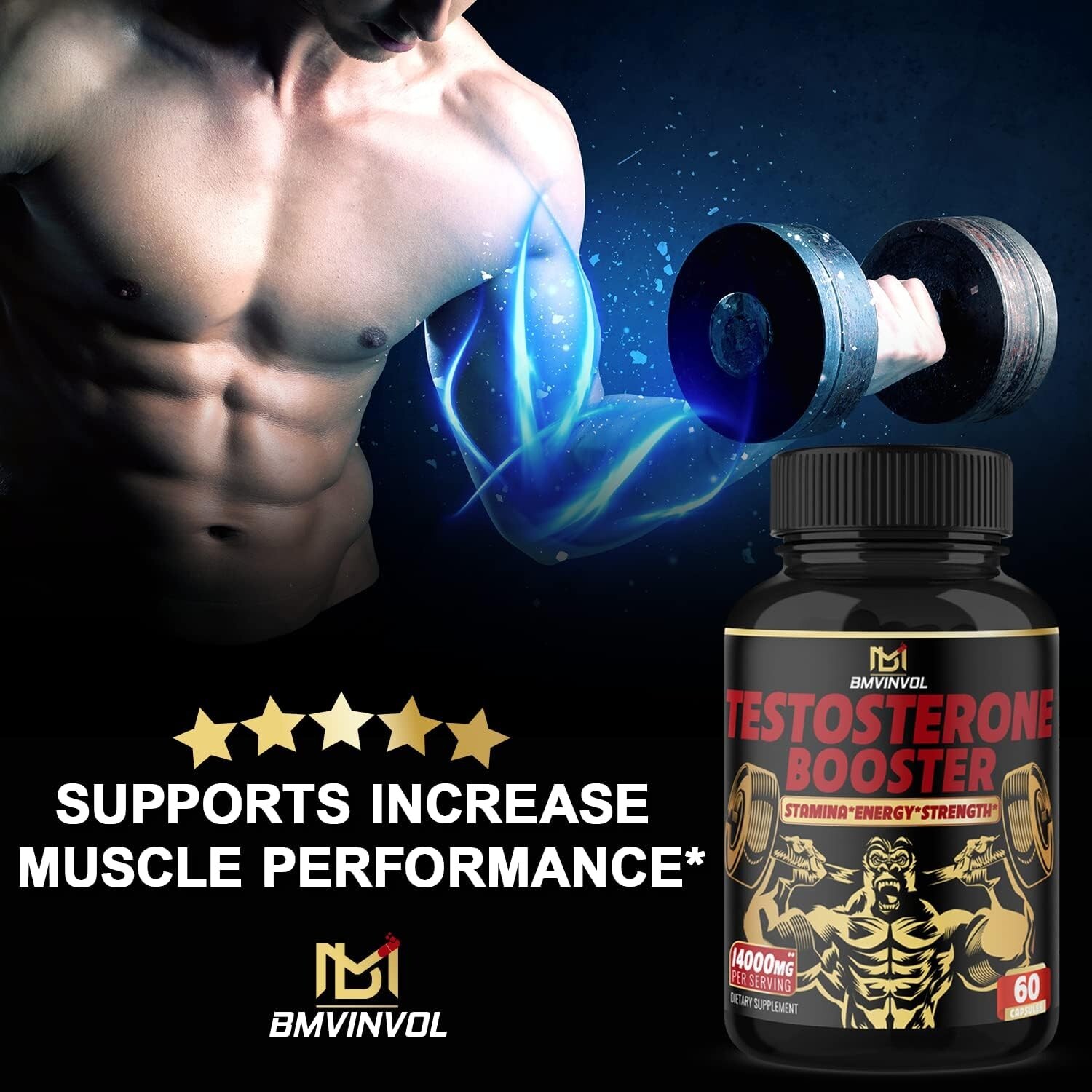 Natural Testosterone Booster for Men Male Muscle Builder Enlargement
