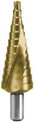 Hertel 9 Hole Sizes, 1/4 to 3/4'' Hole Diam High Speed Steel Step Drill Bit 1/...