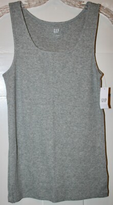 Gap Women's Tank Top Ribbed Light Gray Size Large