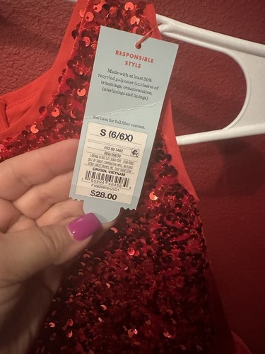 Cat & Jack Red Girls Party Dress- 6/6X - Picture 4 of 4