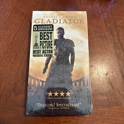 Gladiator (VHS, 2000) Russell Crowe Factory Sealed Watermarks