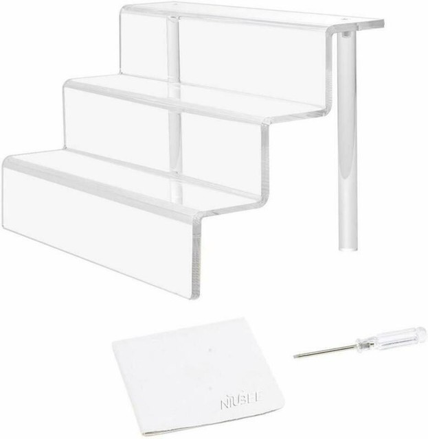Niubee Acrylic Riser Stand Shelf For Amiibo Funko Pop Figure Display, 3 Steps for sale online