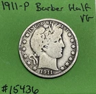 1911-P Barber Half Dollar 90% Silver VG Very Good See Pics