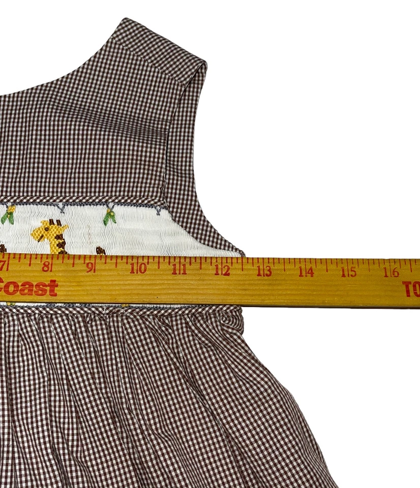 Vestido Remember Nguyen Marrón Guinga Calado Jirafa Botones Traseros Jersey Solero Foto 4 de 4