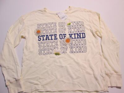 NWT Doe Womens Size S Sweatshirt Ivory Crew Neck Long Sleeve Graphic Print