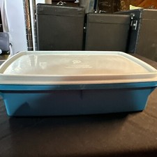 Vintage Tupperware Stow N Go 767 Storage with Lid 769 Blue Tupperware Sewing