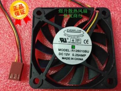1pcs EVERFLOW R126010BU DC12V 0.25AMP cooling fan