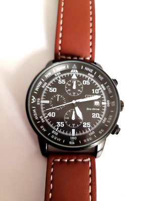 BRAND NEW Citizen Eco-Drive CA0695-17E Chronograph Men's Aviator Watch