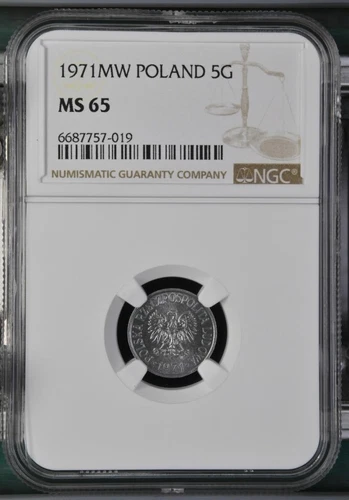 Poland 5 Groszy 1971 MW NGC MS 65