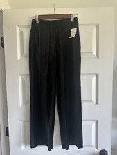 St. John Black Velvet Elastic Waist Pants